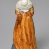 Creamware pottery figure decorated with enamels under the glaze, circa 1800