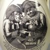 Creamware pottery jug decorated with prints of Hodge and Ralph, circa 1790