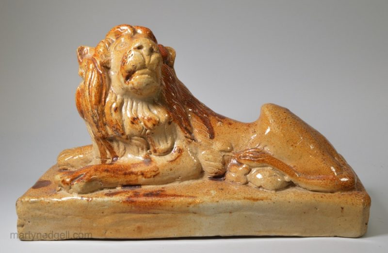 London saltglaze stoneware lion, circa 1840