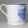 Pearlware pottery mug "Marine Railway Station, Manhatton (sic) Beach Hotel", circa 1860