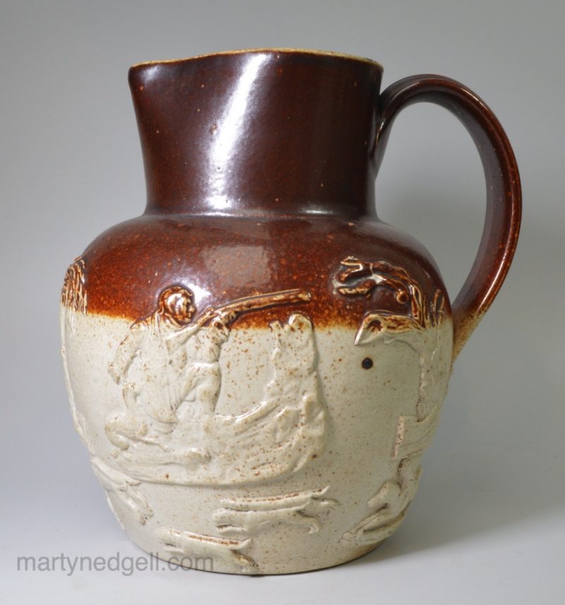 London saltglaze stoneware jug, circa 1840