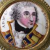 Commemorative Bilston enamel cloak pin Admiral Nelson, circa 1795