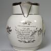 Pearlware pottery commemorative jug Nelson and Trafalgar, circa 1805