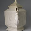 Staffordshire white saltglaze stoneware teapot, circa 1750