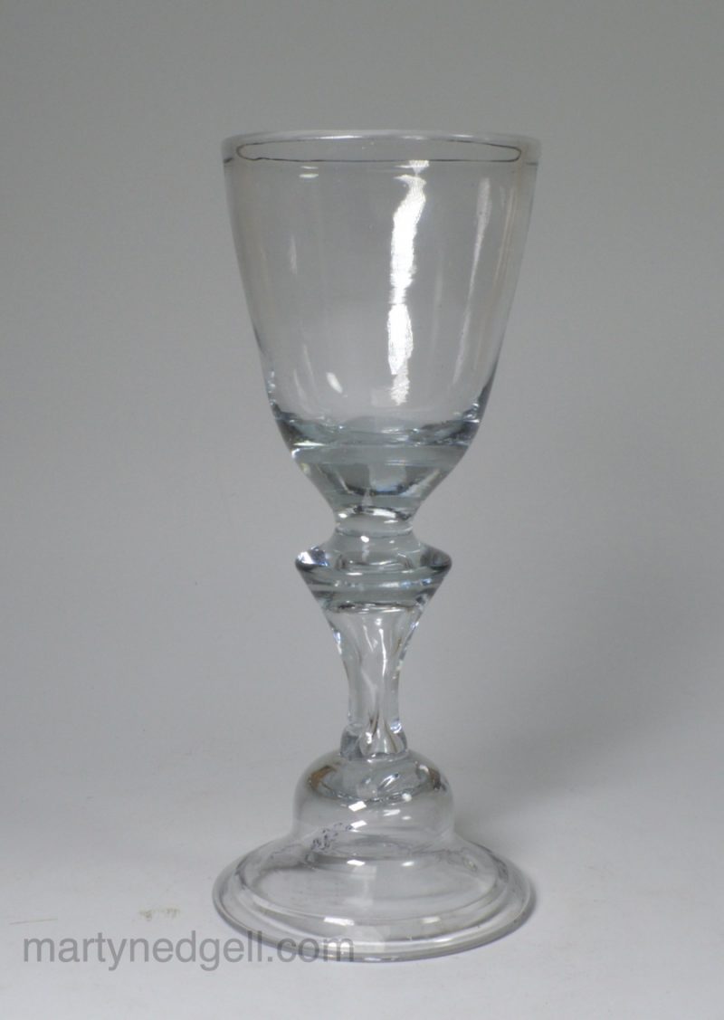 Continental wine glass with a domed folded foot, circa 1750