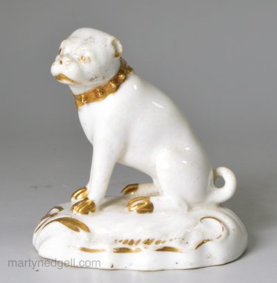 Derby porcelain pug, circa 1800