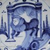 Dutch Delft Charger painted in blue with the Medici lion, circa 1700