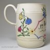 Staffordshire white saltglaze stoneware mug, dated 1765, John & Mary Turner
