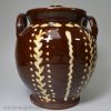 Scottish slipware pottery storage jar made for Mrs. Muir 1849