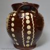 Scottish slipware pottery storage jar made for Mrs. Muir 1849