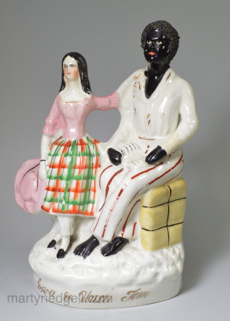 Staffordshire pottery figure of Eva and Uncle Tom, circa 1860