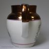 Pearlware pottery commemorative jug Queen Caroline, circa 1821