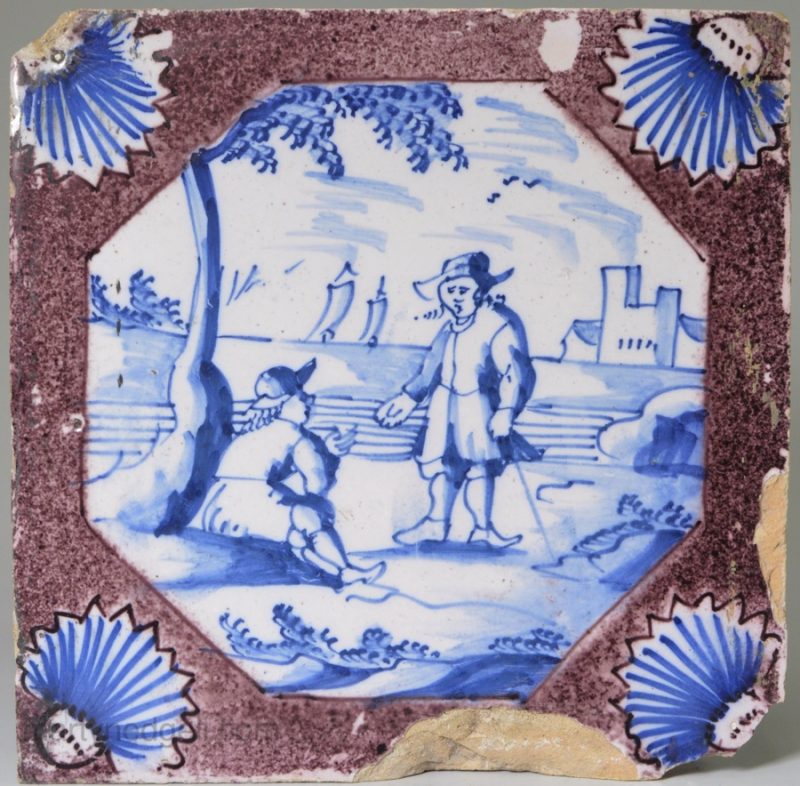 London delft tile, circa 1720
