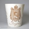 Royal Doulton pottery beaker commemorating the coronation of George V and Queen Mary in 1911