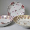 Three porcelain saucers, circa 1800-20