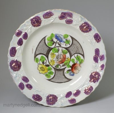 Pearlware pottery child's plate, circa 1830