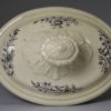 Creamware pottery tureen printed with an anchor crest, circa 1790