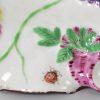 Bow porcelain dish decorated with vine leaves and insects, circa 1760