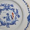 Dutch Delft charger decorated with a patriotic flag waving man, circa 1760