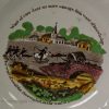 Pearlware pottery child's maxim plate "Want of care", circa 1840