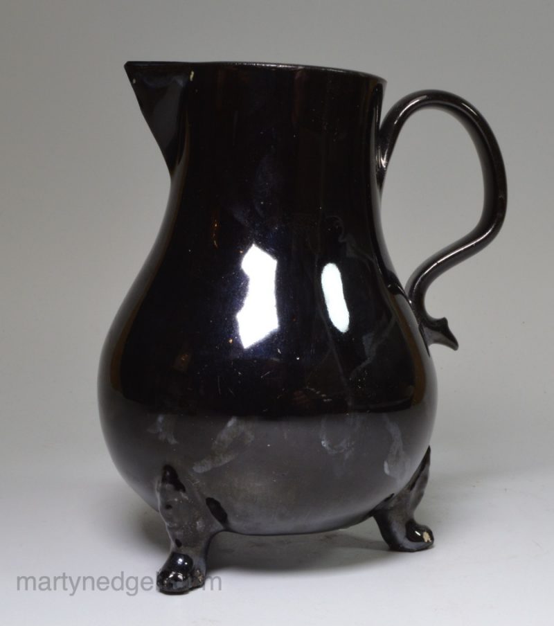 Jackfield black jug, circa 1770