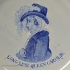 Pearlware pottery plate commemorating Queen Caroline, circa 1821