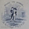 Pearlware pottery child's plate "Going To School", circa 1830