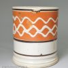 Pearlware pottery mug with mocha decoration, circa 1830