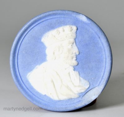 Wedgwood solid jasper medal Henry IV from the set of British monarchy, circa 1800