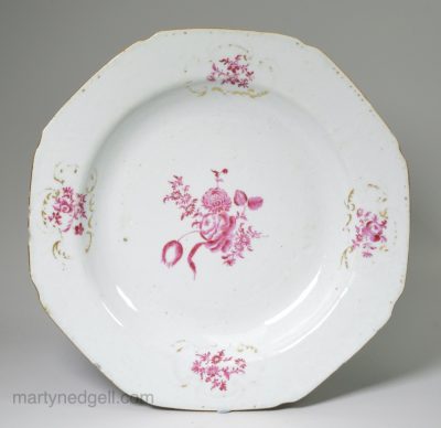 Chinese porcelain soup plate, circa 1770