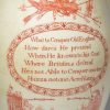 Creamware pottery jug with Napoleonic cartoons in red, circa 1807