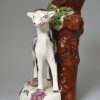Pearlware pottery deer spill vase, circa 1820, possibly Scottish