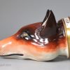 English porcelain fox head stirrup cup, circa 1830, possibly Derby