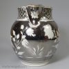 Pearlware pottery jug decorated with silver resist lustre, circa 1820