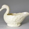 Creamware pottery duck sauce boat, circa 1780