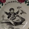 Pearlware pottery child's plate "A Pigeon Pie", circa 1840