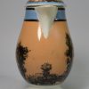 Pearlware pottery jug and cover decorated with dendritic mochaware design, circa 1820