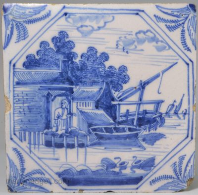 Dutch Delft tile, circa 1750