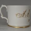 English porcelain mug A E Saxton, circa 1840