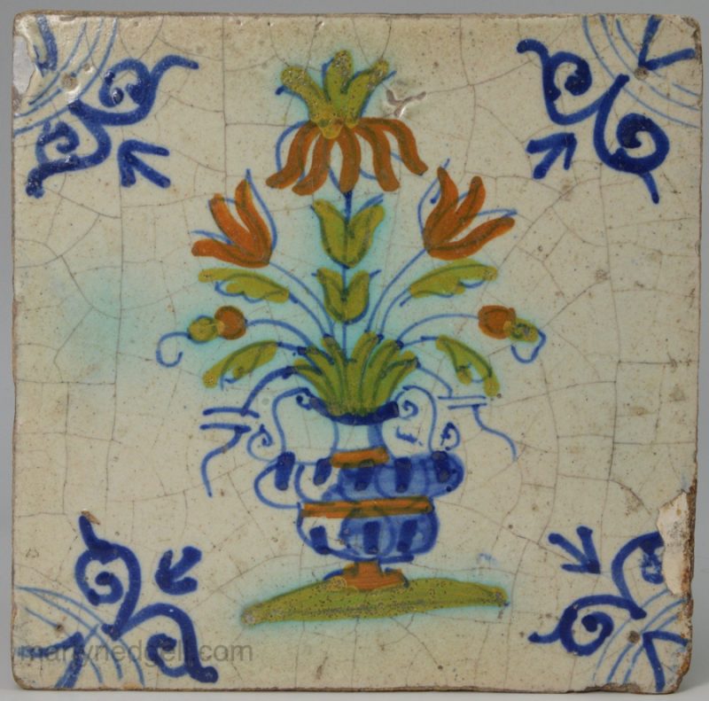 Dutch Delft tile, circa 1650
