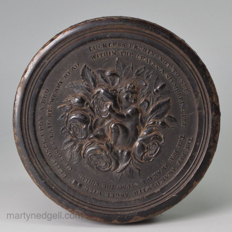Pressed horn snuff box by W. Wilson, circa 1820