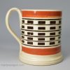 Pearlware pottery mug with inlaid mocha decoration, circa 1820