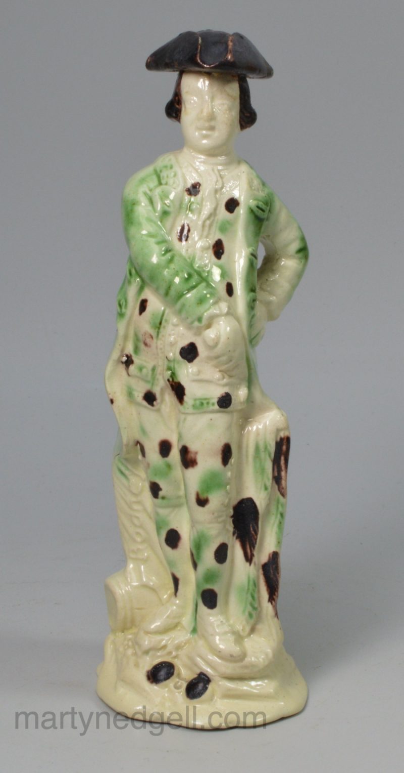 Rare creamware figure of Lord Rodney, circa 1790