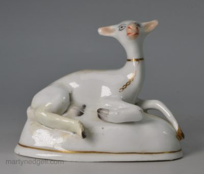 Staffordshire porcelain deer, circa 1840