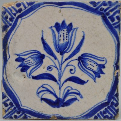 Dutch Delft tile, circa 1680
