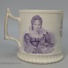 Pearlware pottery mug commemorating the coronation of William IV and Queen Adelaide, circa 1831