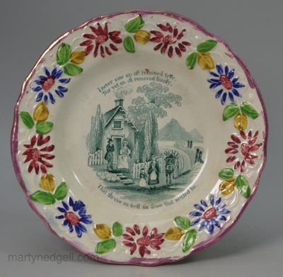 Pearlware pottery child's plate, circa 1830