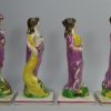 Staffordshire pearlware pottery figures of the seasons with pink lustre decoration, circa 1820, Dixon & Austin Pottery