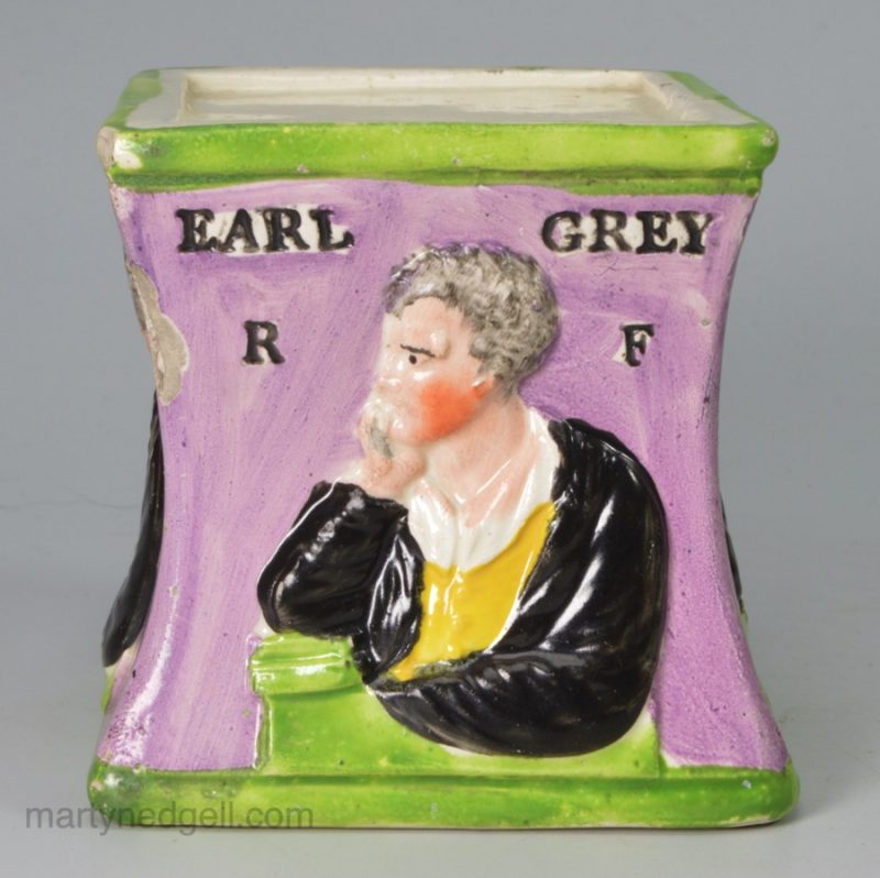 Creamware pottery commemorative base "Earl Grey Re Form", circa 1820