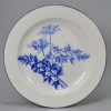 Three Wedgwood pearlware plates decorated with blue botanical transfers under the glaze, circa 1820